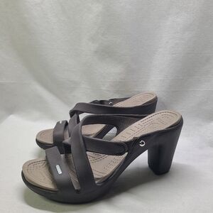 CROCS Cyprus IV 3.5 Inch Heel Espresso Brown Women's Size 8- RARE